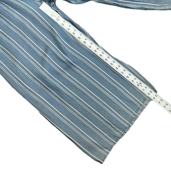 WALTER BAKER Milan Jumpsuit sz XL Blue w/White Stripe Crop Wide Leg W2664 - Picture 4 of 8